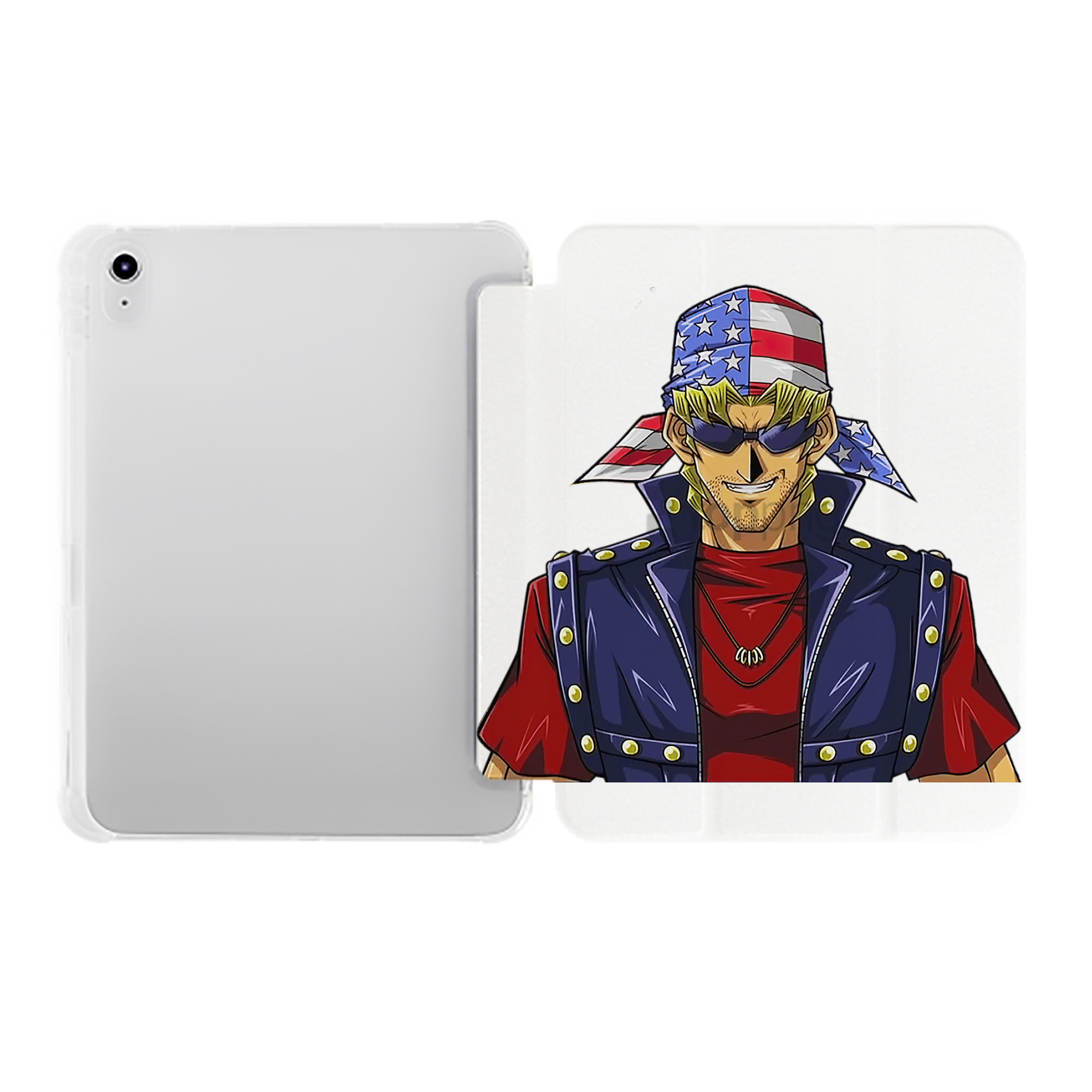 （画像用） 遊☆戯☆王 Yu-Gi-Oh! IPad ケース ペン収納付き 三つ折りスタンド PUレザー×シリコン 対応機種9.5/10.5/10.9インチ